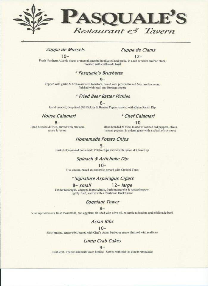 Pasquale's Ristorante - East Longmeadow, MA menu_pic