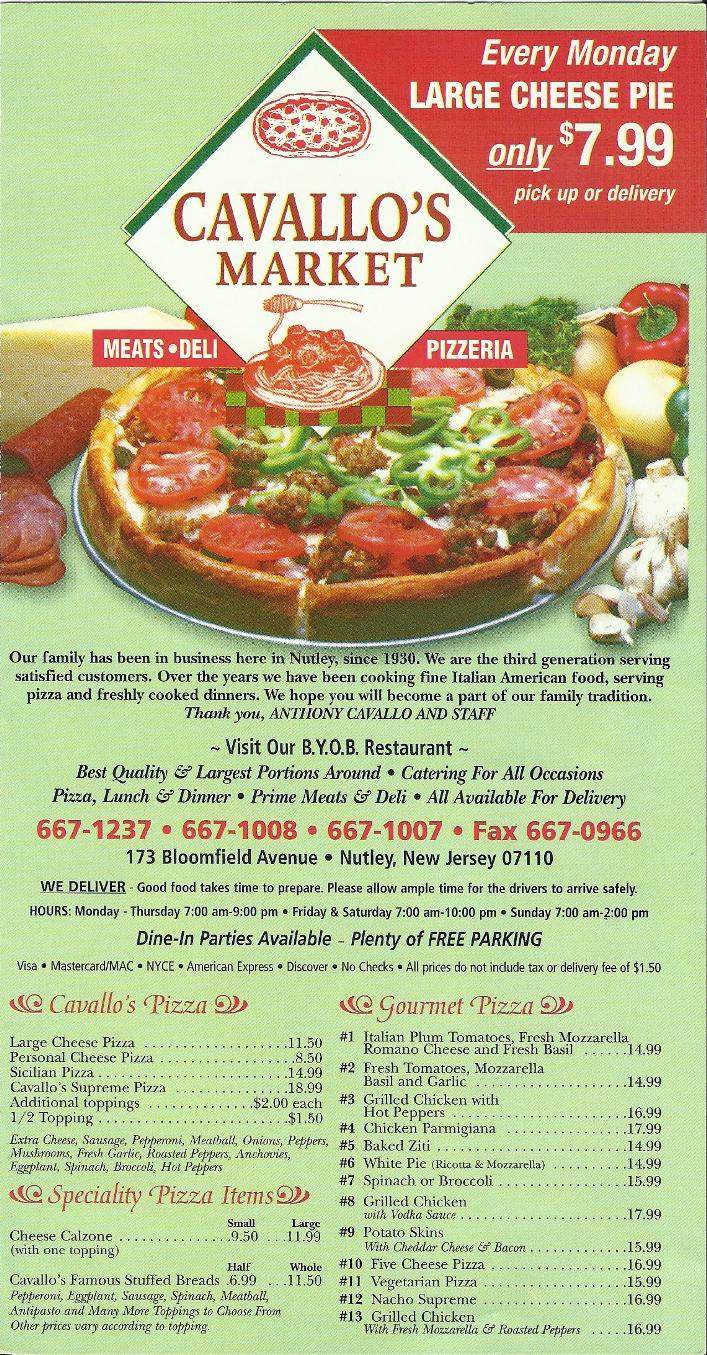 Cavallo's Market - Nutley, NJ menu_pic