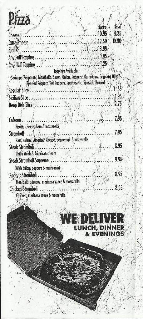 Rocky's Restaurant & Pizzeria - Nutley, NJ menu_pic