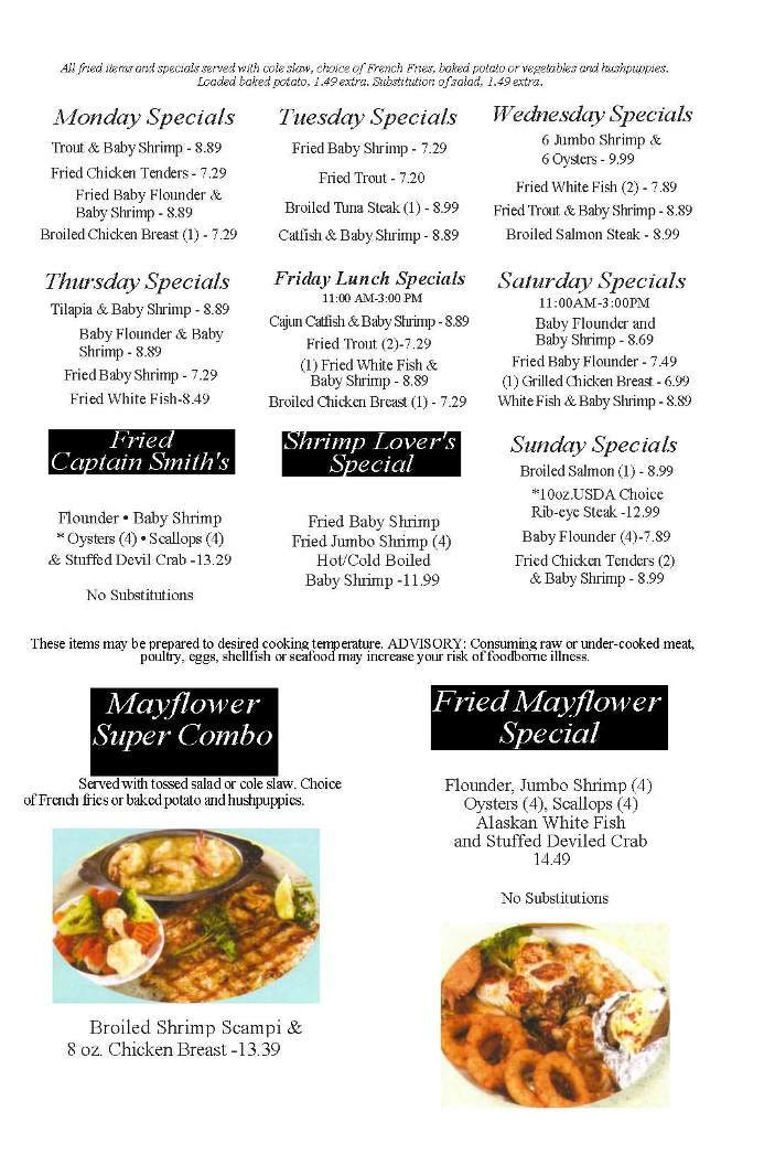Mayflower Seafood Restaurant - Henderson, NC menu_pic