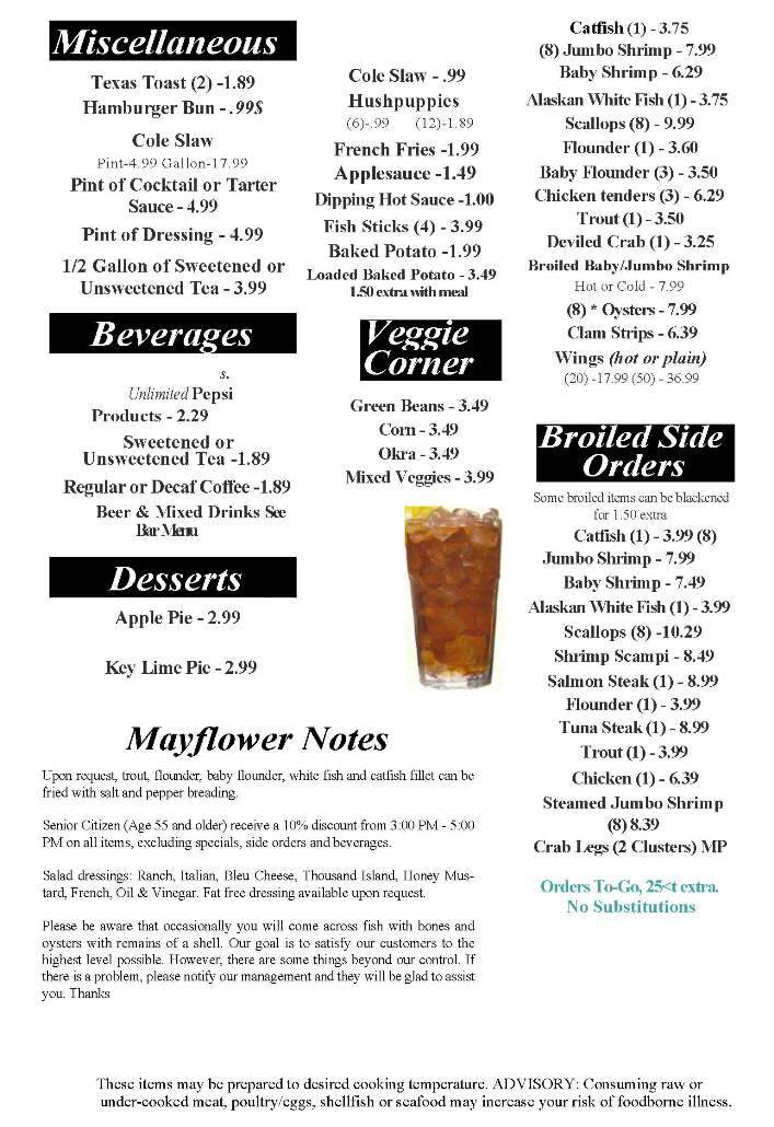 Mayflower Seafood Restaurant - Henderson, NC menu_pic