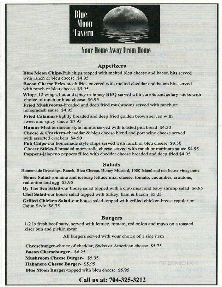 Blue Moon Tavern - Newton, NC menu_pic