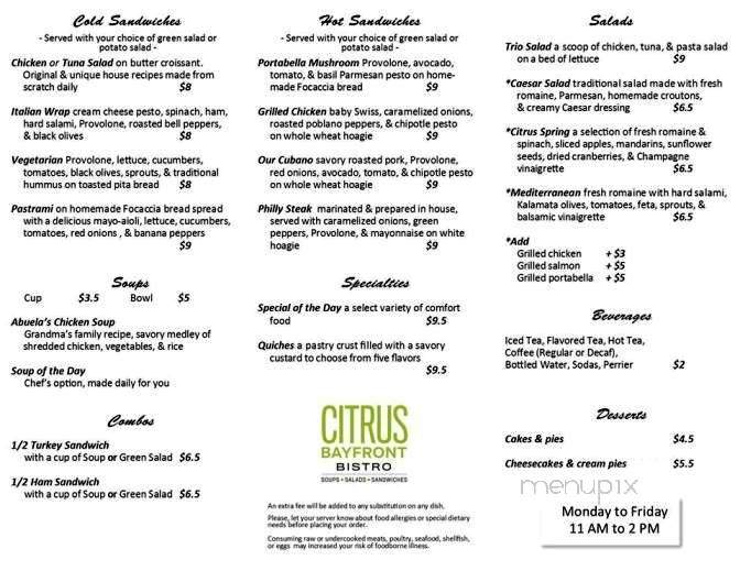 Citrus Bayfront Bistro - Corpus Christi, TX menu_pic