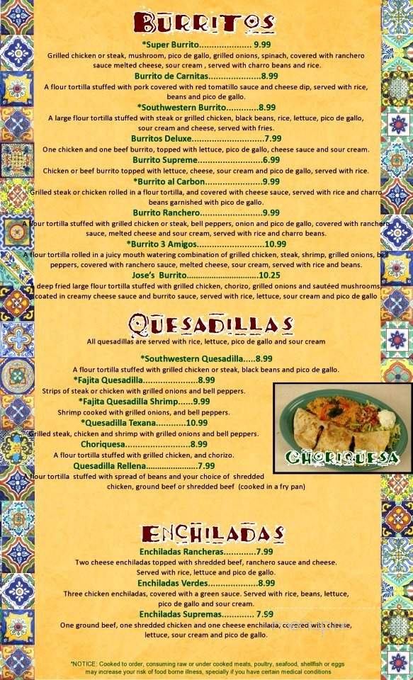 3 Amigos Mexican Bar and Grill - Marietta, GA menu_pic