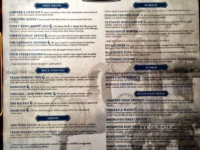 Reservoir-Bar, Patio & Kitchen - Fort Worth, TX menu_pic