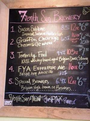 Seventh Sun Brewing - Dunedin, FL menu_pic