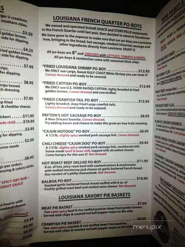 Burger U - Tuscaloosa, AL menu_pic