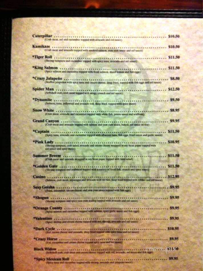 Ohjah Japanese Steakhouse & Hibachi - Las Vegas, NV menu_pic