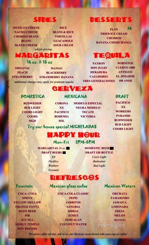 Miguel's and Fiesta Market - Medford, OR menu_pic
