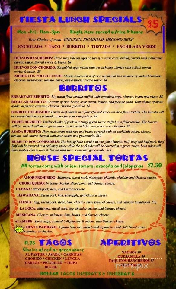 Miguel's and Fiesta Market - Medford, OR menu_pic