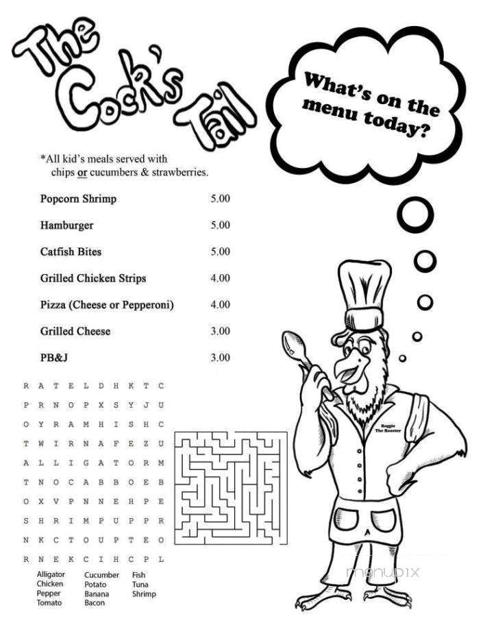 The Cock's Tail - Ville Platte, LA menu_pic