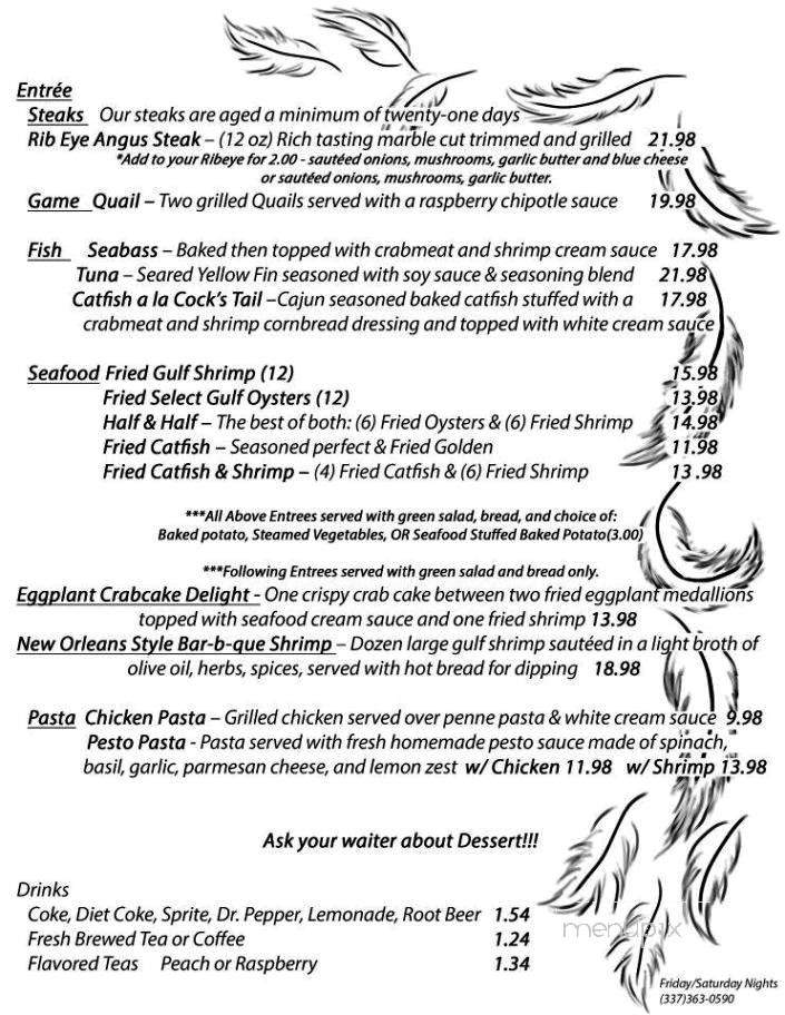 The Cock's Tail - Ville Platte, LA menu_pic