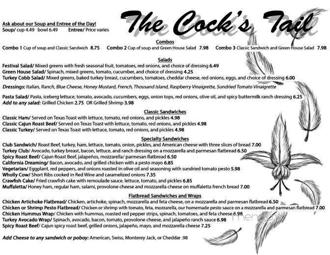 The Cock's Tail - Ville Platte, LA menu_pic