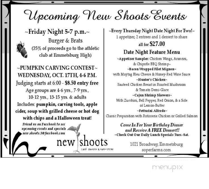 New Shoots - Emmetsburg, IA menu_pic