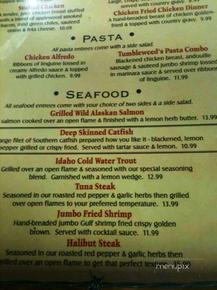 Tumbleweeds - Nowata, OK menu_pic