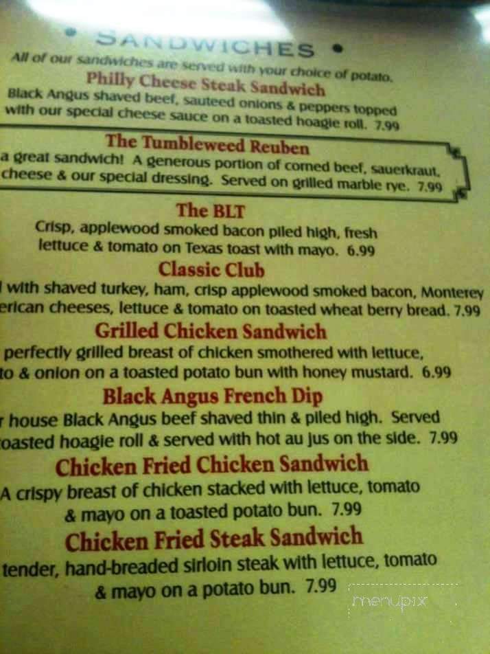 Tumbleweeds - Nowata, OK menu_pic