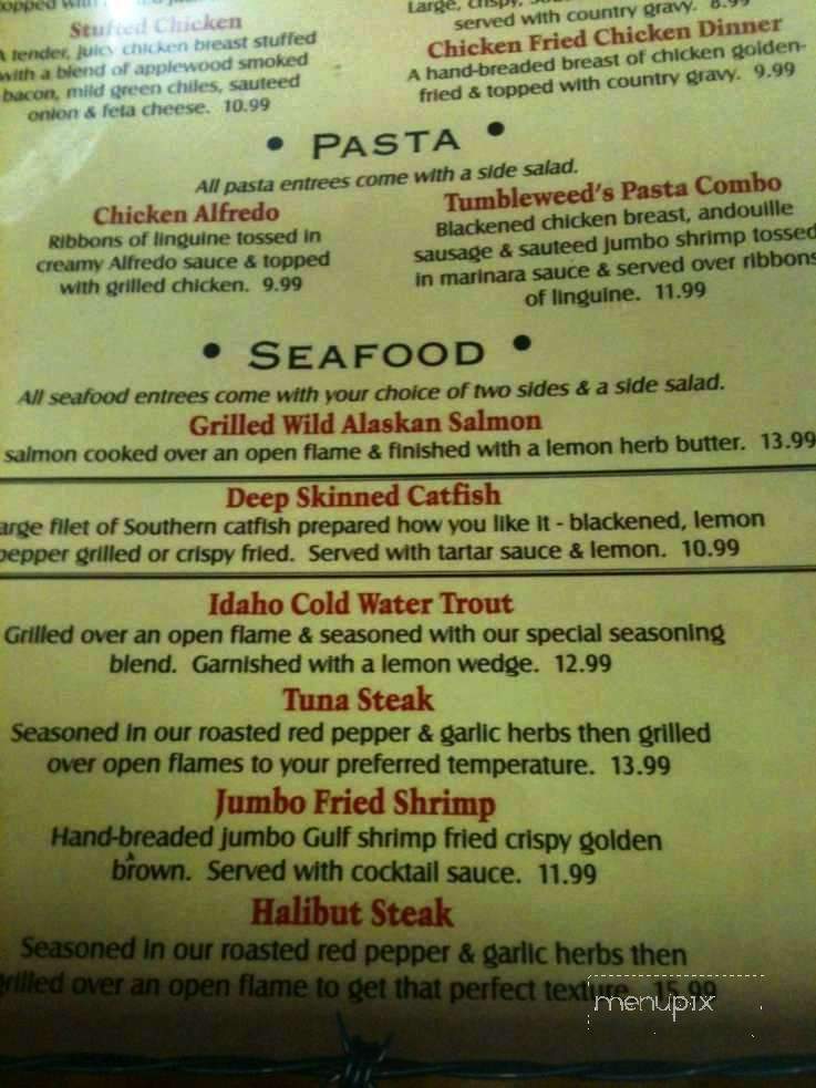 Tumbleweeds - Nowata, OK menu_pic