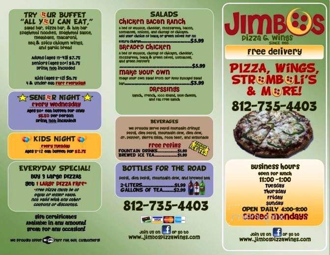 Jimbo's Pizza and Wings - Washington, IN menu_pic