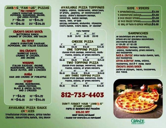 Jimbo's Pizza and Wings - Washington, IN menu_pic