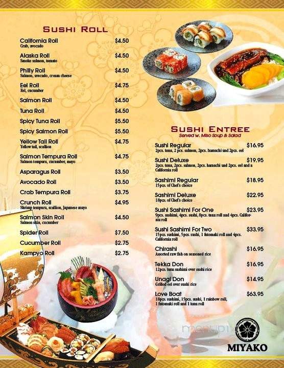 Miyako Sushi Bar and Hibachi Grill - Largo, FL menu_pic
