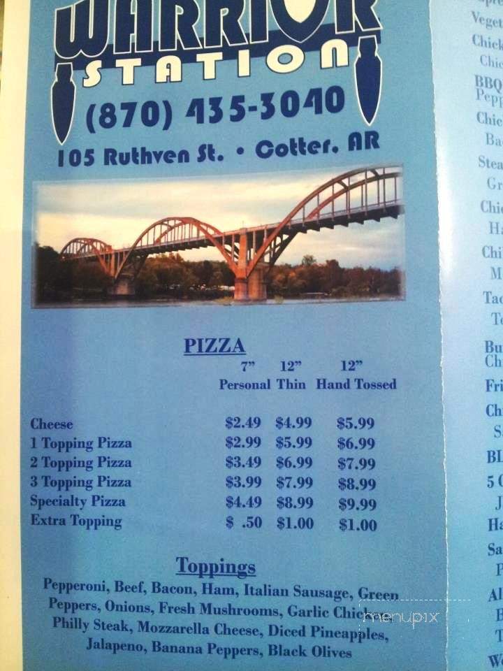 Warrior Station - Cotter, AR menu_pic