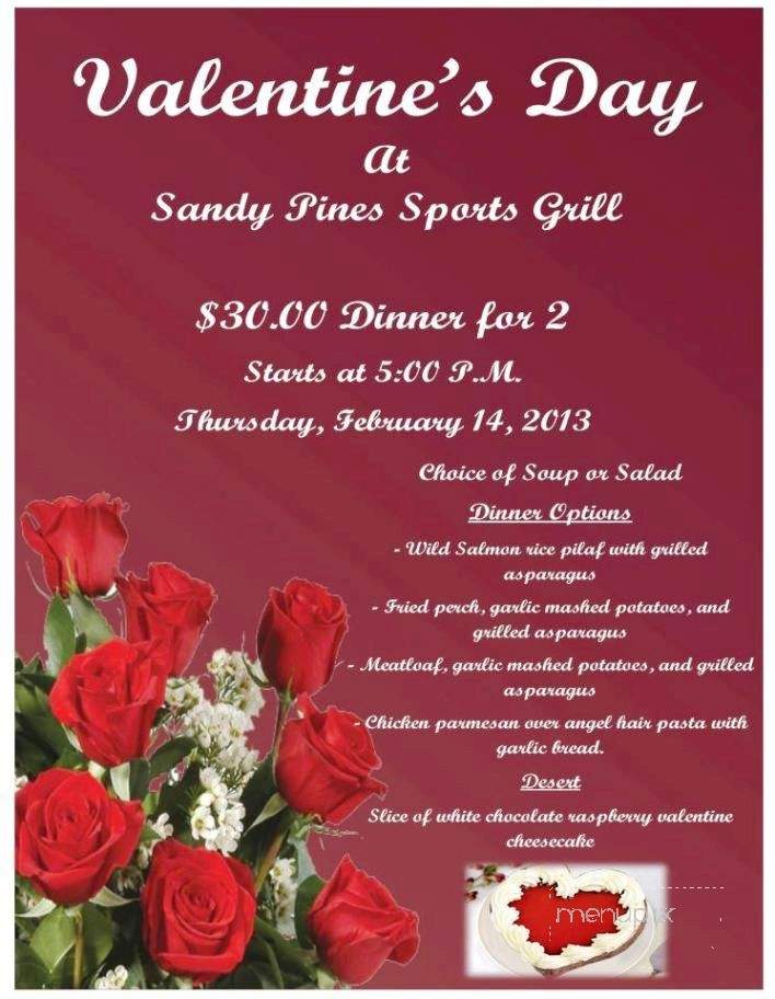 Sandy Pines Sports Grill - Demotte, IN menu_pic