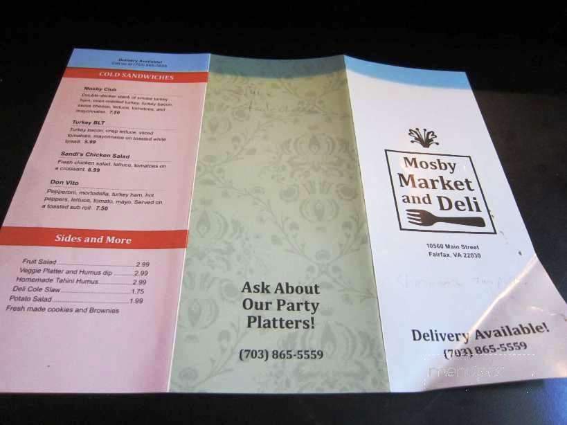 Mosby Market and Deli - Fairfax, VA menu_pic
