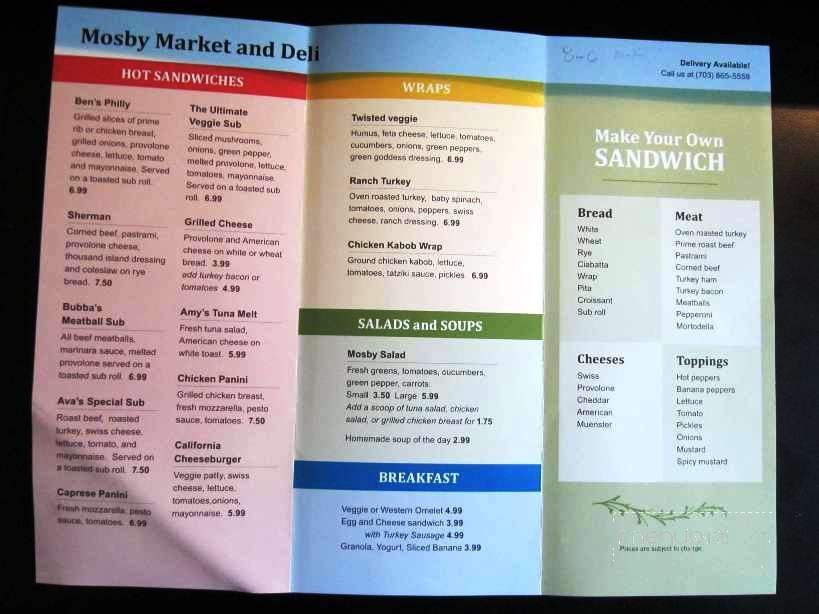 Mosby Market and Deli - Fairfax, VA menu_pic