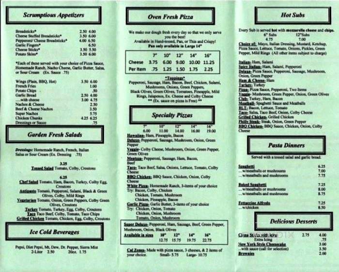 Padrone's Pizza - Ottawa, OH menu_pic
