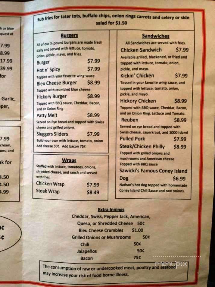 Sluggers Bar & Grill - Brandon, FL menu_pic