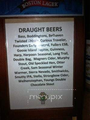 Cara Irish Pub & Restaurant - Dover, NH menu_pic