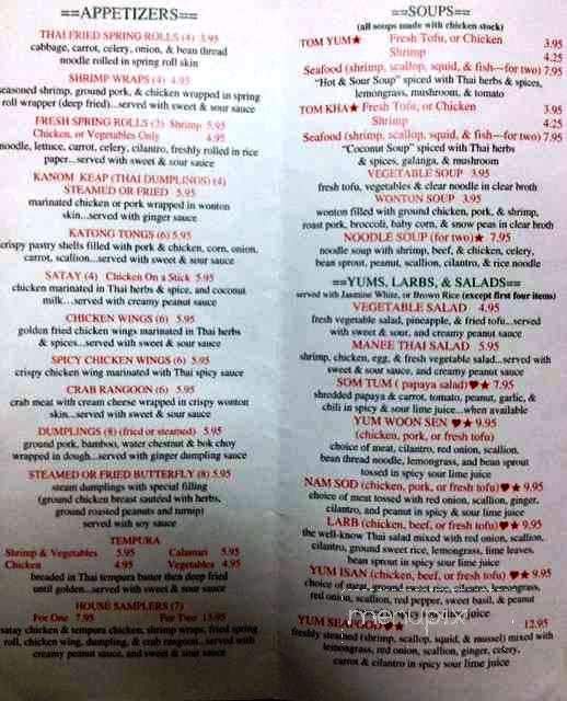 Manee Thai - Gray, ME menu_pic