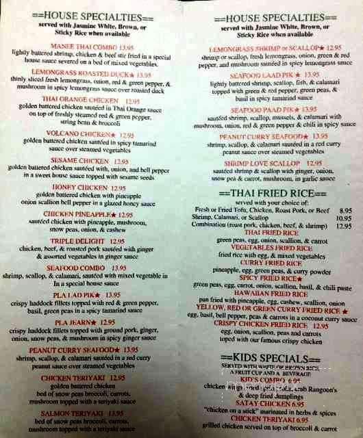 Manee Thai - Gray, ME menu_pic