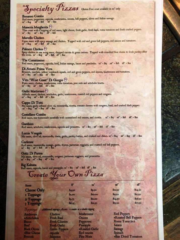 Menu of Lucianos Italian Restaurant in Boise, ID 83706