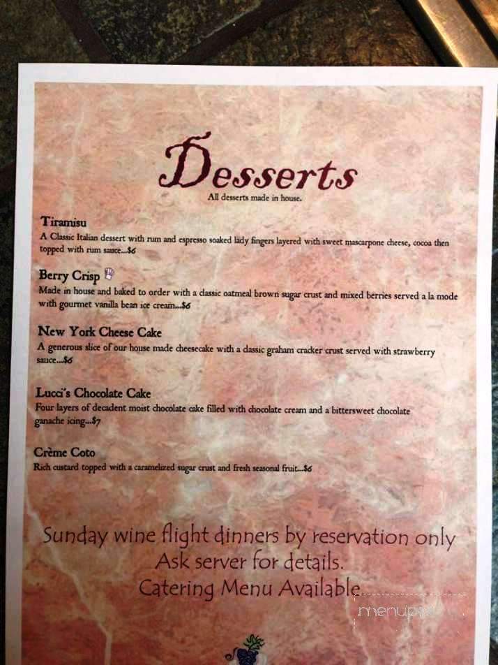 Menu of Lucianos Italian Restaurant in Boise, ID 83706