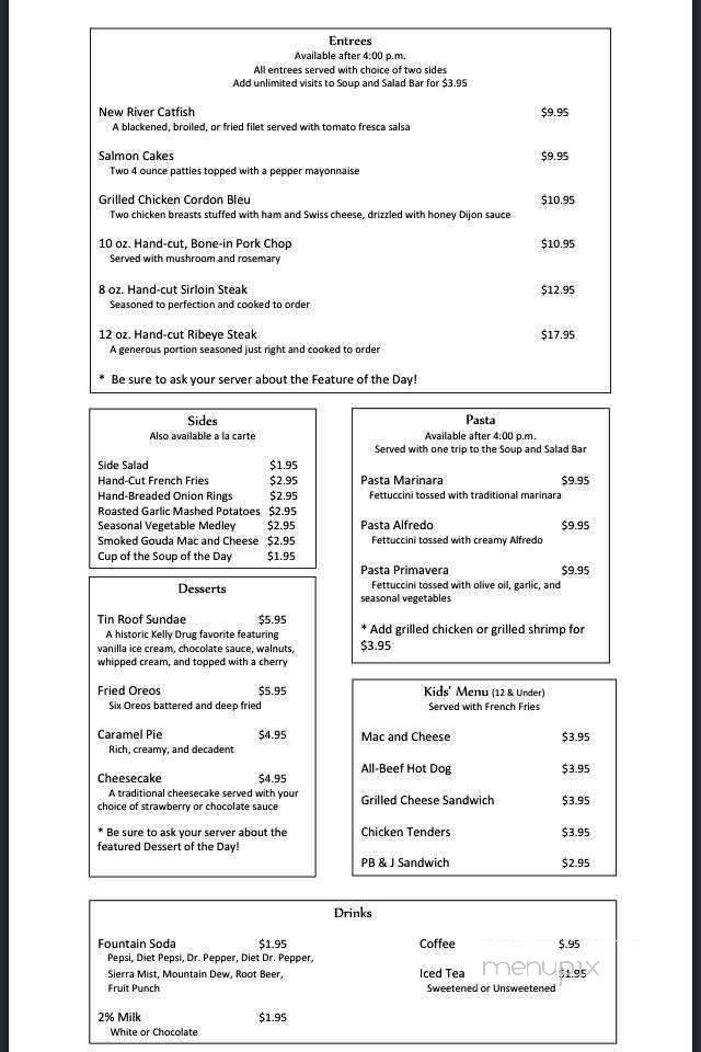 Cafe One Ten - Oak Hill, WV menu_pic