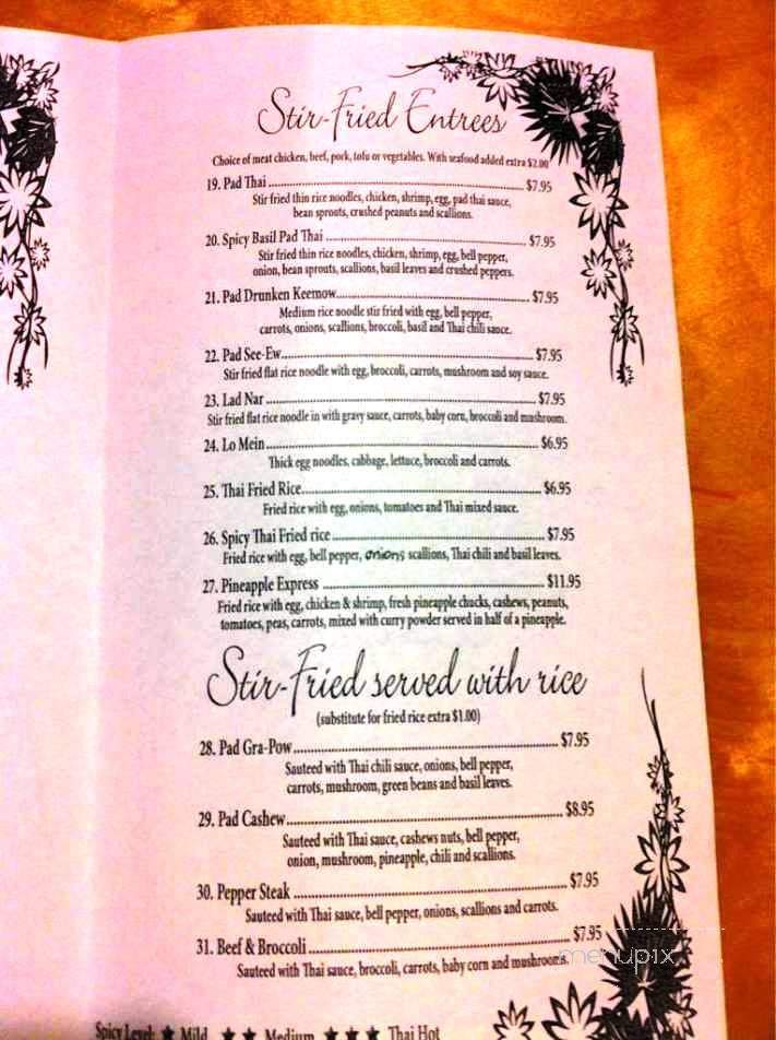 Sa Yam Fried Rice Thai Restaurant - Paris, AR menu_pic
