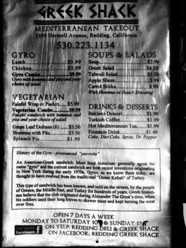 Greek Shack - Redding, CA menu_pic