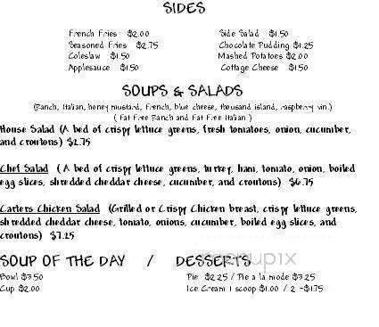 Carter's Cafe - Buffalo, IA menu_pic