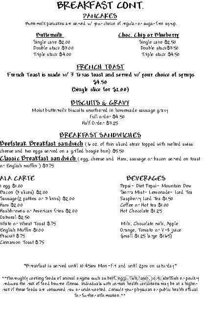 Carter's Cafe - Buffalo, IA menu_pic