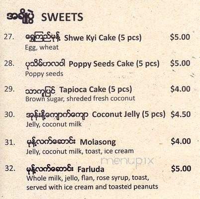 Daw Yee Myanmar Cafe - Monterey Park, CA menu_pic