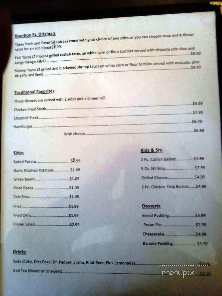Bourbon Street - Gilmer, TX menu_pic