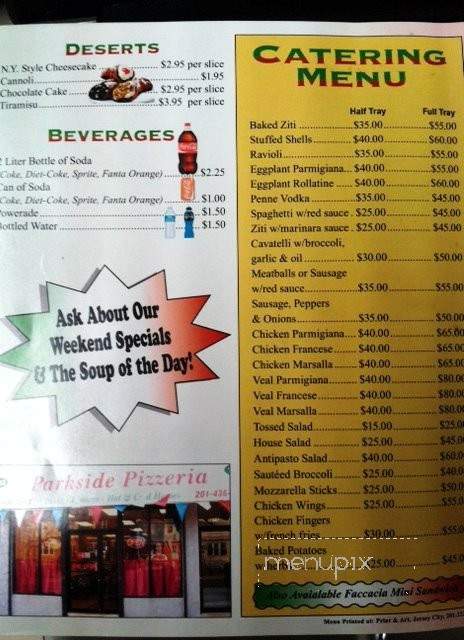 Frankie's Parkside Pizza - Bayonne, NJ menu_pic