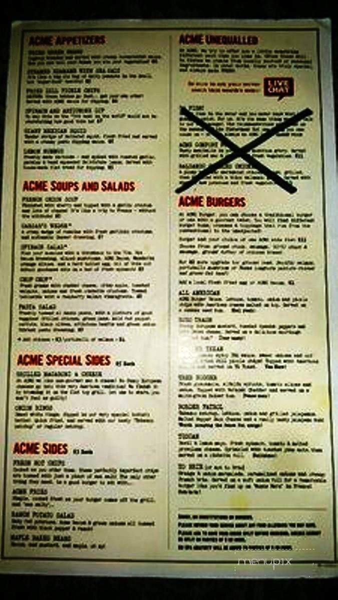 Acme Burger - Lafayette, LA menu_pic