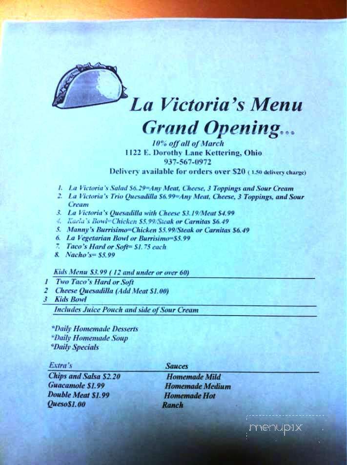La Victoria's Burrismos & More - Kettering, OH menu_pic