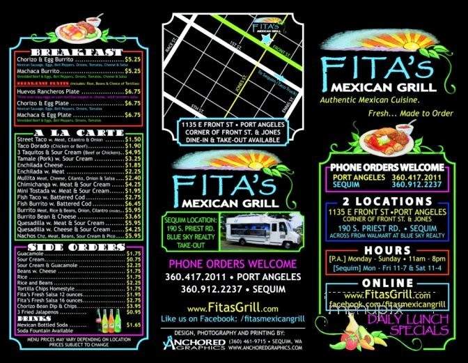 Fitas Mexican Grill - Port Angeles, WA menu_pic