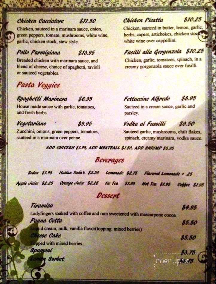 Mangiare Italian Restaurant - Independence, OR menu_pic