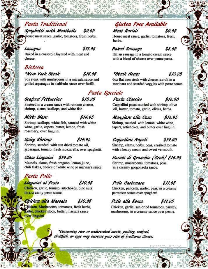 Mangiare Italian Restaurant - Independence, OR menu_pic