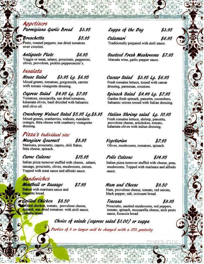 Mangiare Italian Restaurant - Independence, OR menu_pic