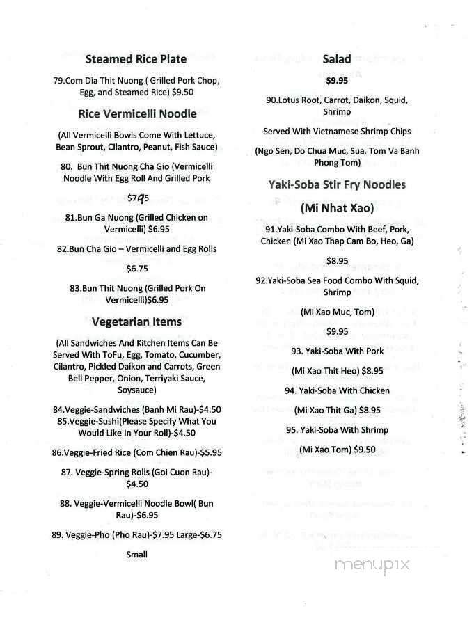Little Saigon Sandwiches Sushi - Brandon, MS menu_pic